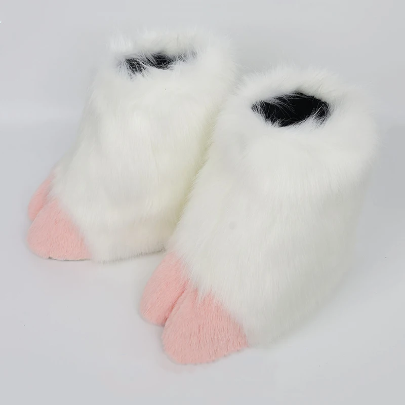 Furry Cat Paw Shoes Fluffy Boots Girl Shoes Beast Paw Cute Plush Fursuit Animal Foot Socks Anime Party Cosplay Accessories view 5