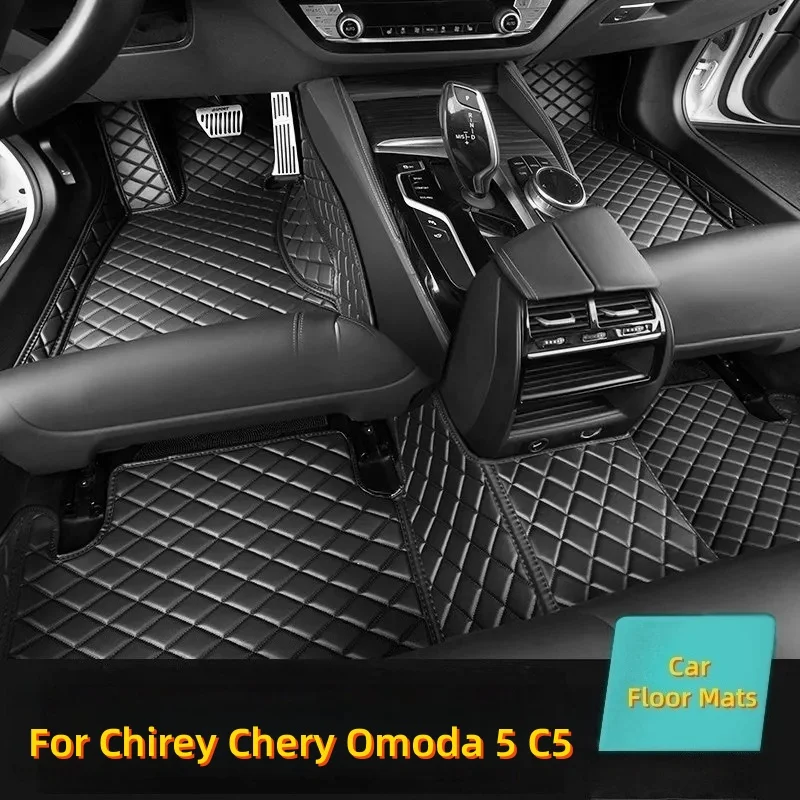 Custom Full Coverage Leather Car Floor Mats For Chirey Chery Omoda 5 C5 Fownix FX 2022 2023 2024 Accessories Carpet