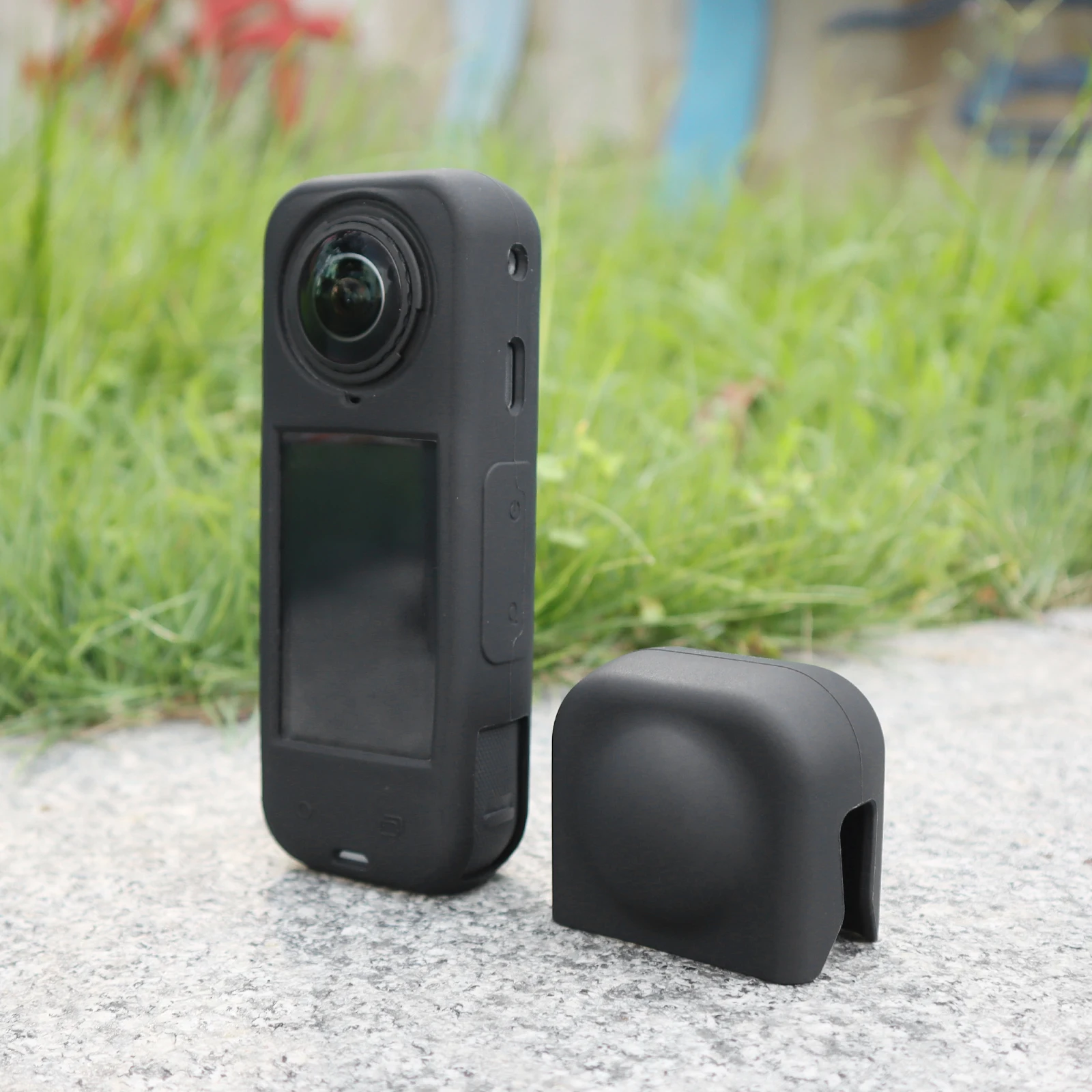 For Insta360 X5 Silicone Protective Case Dropproof Scratchproof Panoramic Camera Lens Protective Cover Accessories