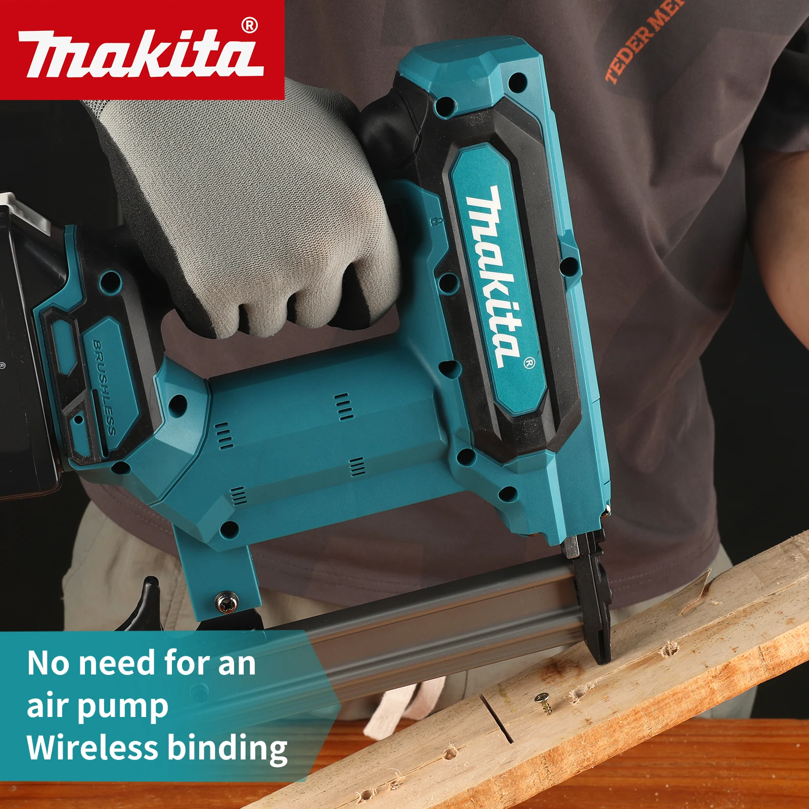 Makita F30 Rechargeable Nail Gun 81dB Low Noise Comfort Rubber Grip Pet House Roof Construction DIY Woodworking Power tools