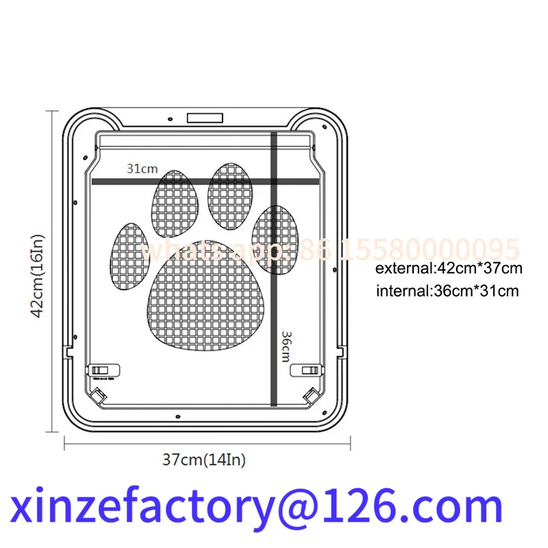 

Customizable 4-Way Lockable Plastic Pet Big Cat Door for Screen Window Safety Flap Gates Pet Tunnel Dog