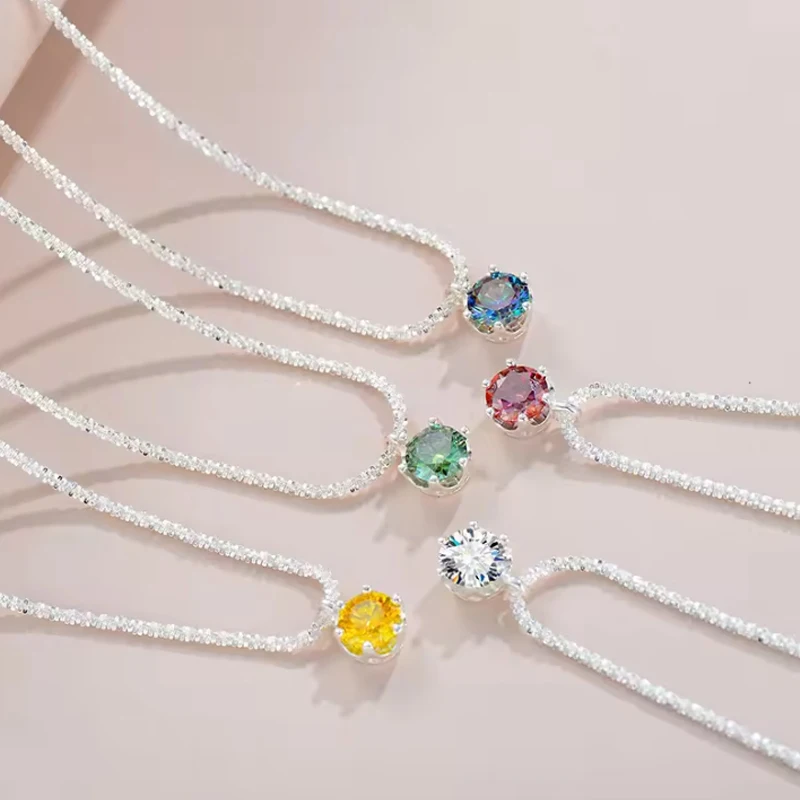 TEN CARATS S925 Sterling Silver VVS1 Moissanite Classic Women's Necklace Birthday Party Gift GRA Certified Jewelry