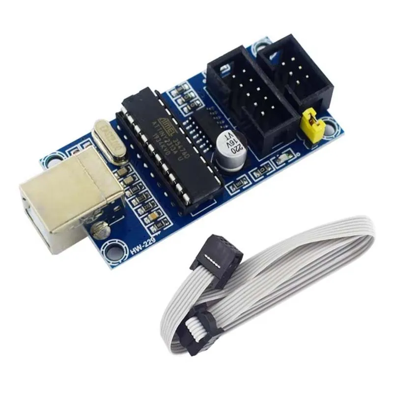 Programator USBtiny USBtinyISP AVR ISP Bootloader dla Arduino IDE Meag2560 UNO R3 z kablem programującym 10-pinowym