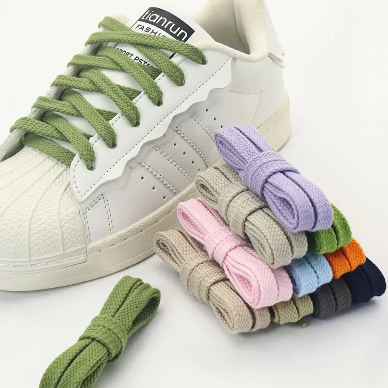 

11 Colors Double-woven Solid Color Shoelaces 0.8cm Width Custom Drawstring for Hoodies Custom Multicolor Sneakers Women and Men