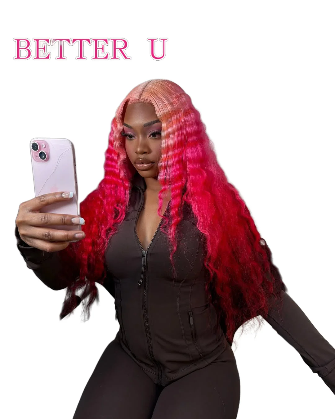 250% 딥 웨이브 인모 가발 옴브레 핑크 13x4 레이스 프론트 가발 프리플러킹 컬러드 13x6 인모 레이스 프론탈 가발 여성용