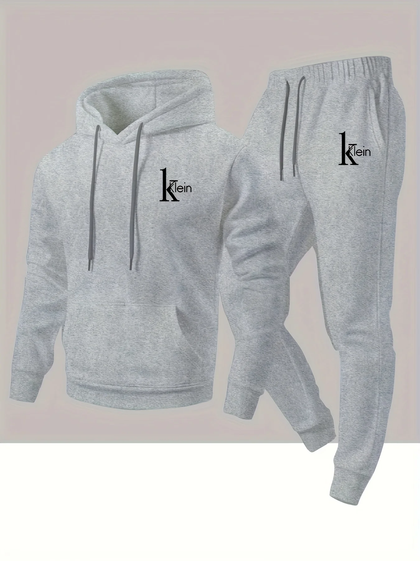 Men's two-piece set casual long-sleeved hooded sweatshirt and sports pants outfit suitable for winter and autumn Sports outfit view 2
