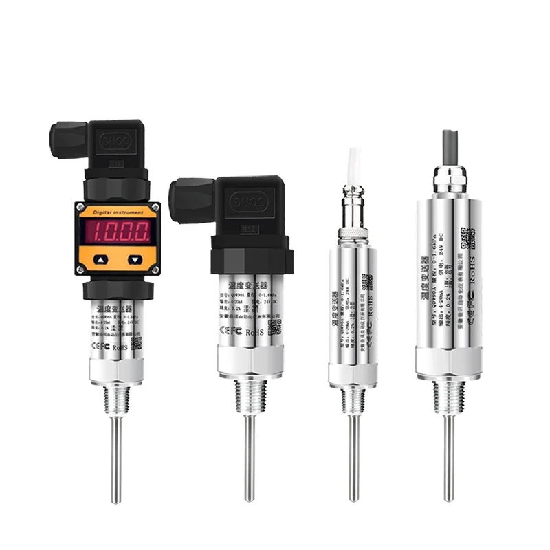 Integrated temperature sensor transmitter thermal resistance PT100 module 4 20mA digital probe RS485 10V