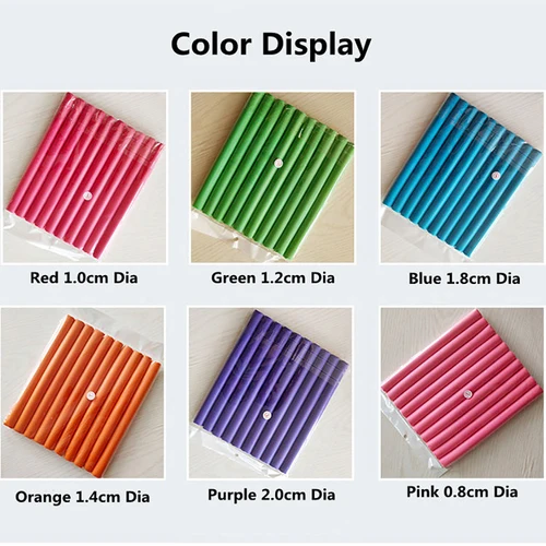 Imagen 2 del producto 42 unids/lote de varilla rizadora sin calor, rizador de pelo de esponja suave, rodillo de espuma, herramienta para rizos torcidos flexibles, herramientas de peluquería DIY
