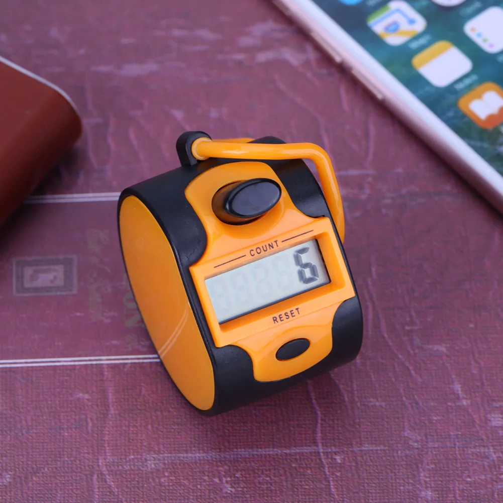 5 Digit Number Manual Counting LCD Display 1.5V Handheld Manual Counter Training Aids Portable with Finger Ring