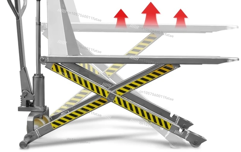 Stainless Steel Manual Lift Truck Lift Forklift Hydraulic Scissor Fork 1.5 Tons Fork Loading and Unloading