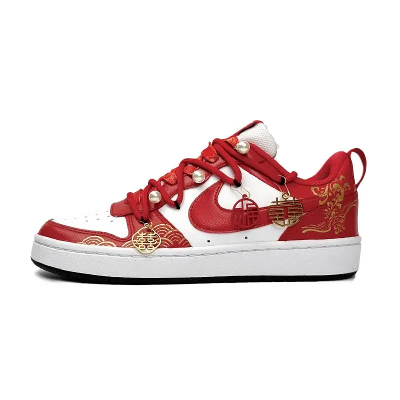 

【Customize】Nike Court Borough Skateboarding Shoes Women's Low-top White Sneakers shoes FZ5525-161