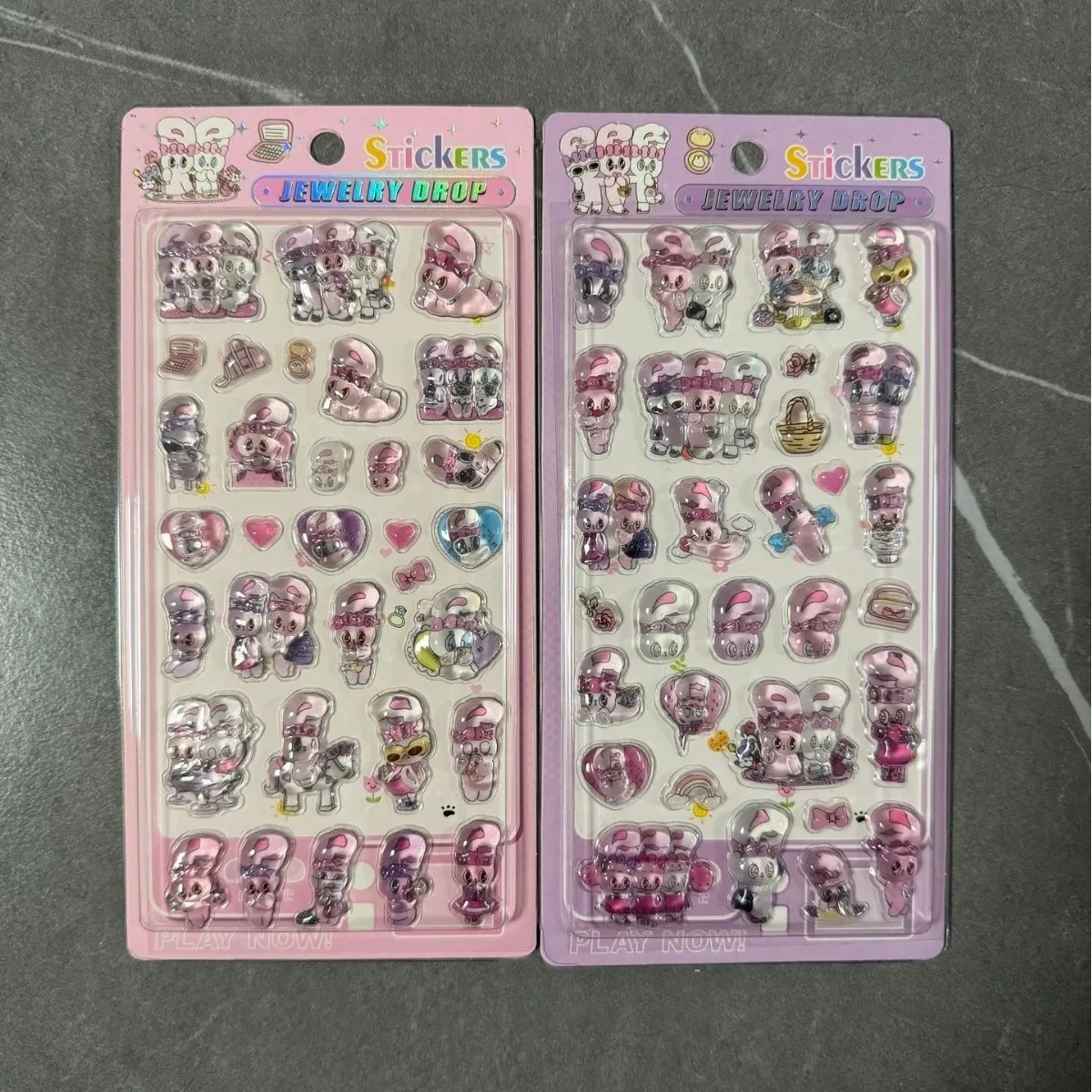 

3D Cute Kawaii Cartoon Pet Crystal Embossed Stickers Decals for Journaling Guka Phone Case Laptop Diy Craft Decoration Wholesale