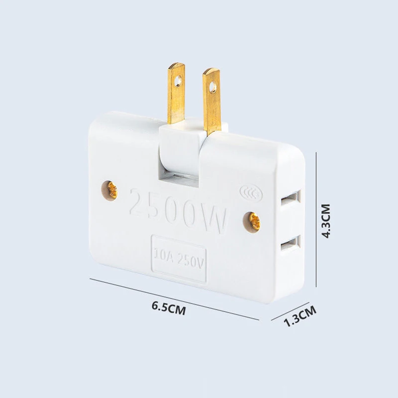 1 To 3 Rotatable Socket Converter 2Pin Electrical Plug Extension Adapter 2500W Multi Power Outlet Converter