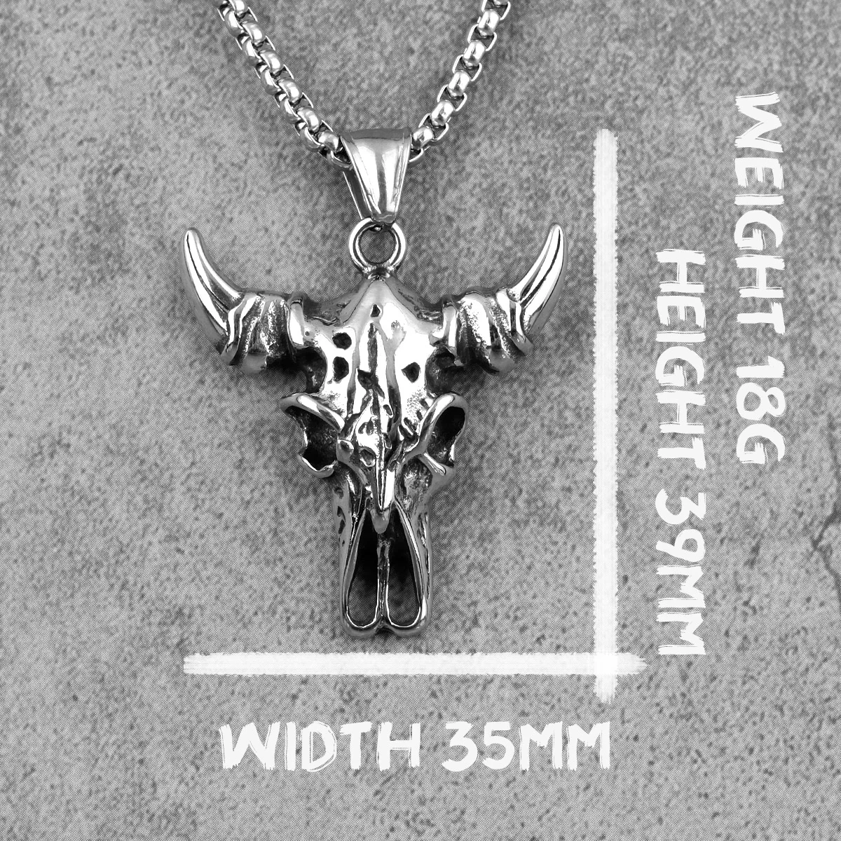 Yak Skull Animal Long Men Necklaces Pendants Chain Punk for Boyfriend Male Stainless Steel Jewelry Creativity Gift Wholesale