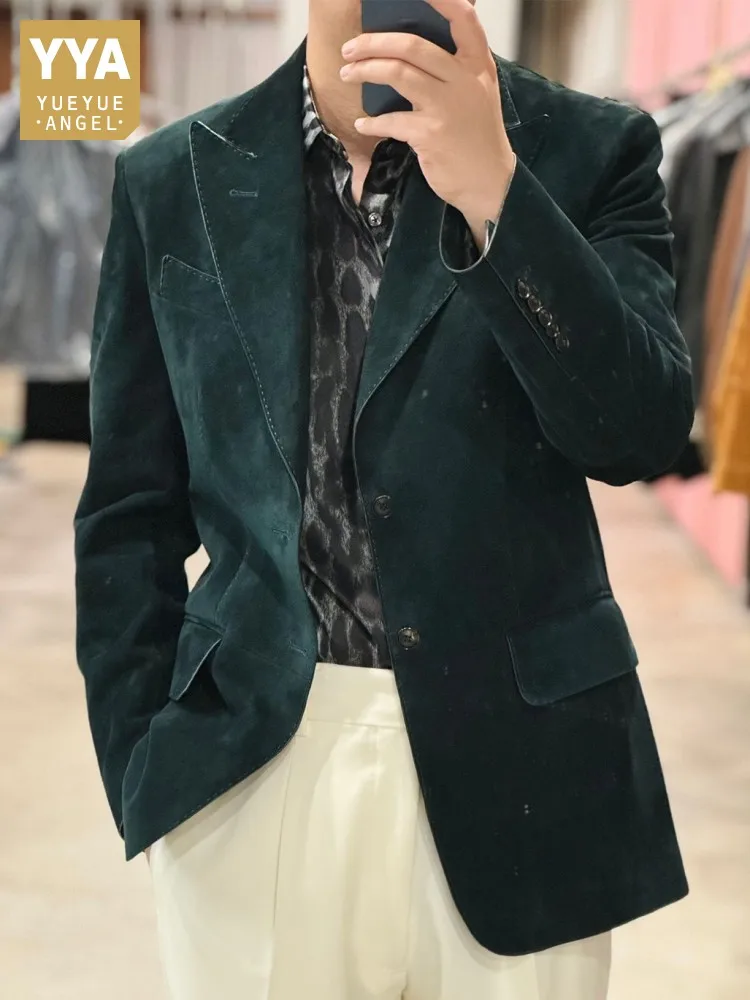 Elegant Men's Genuine Leather Blazer