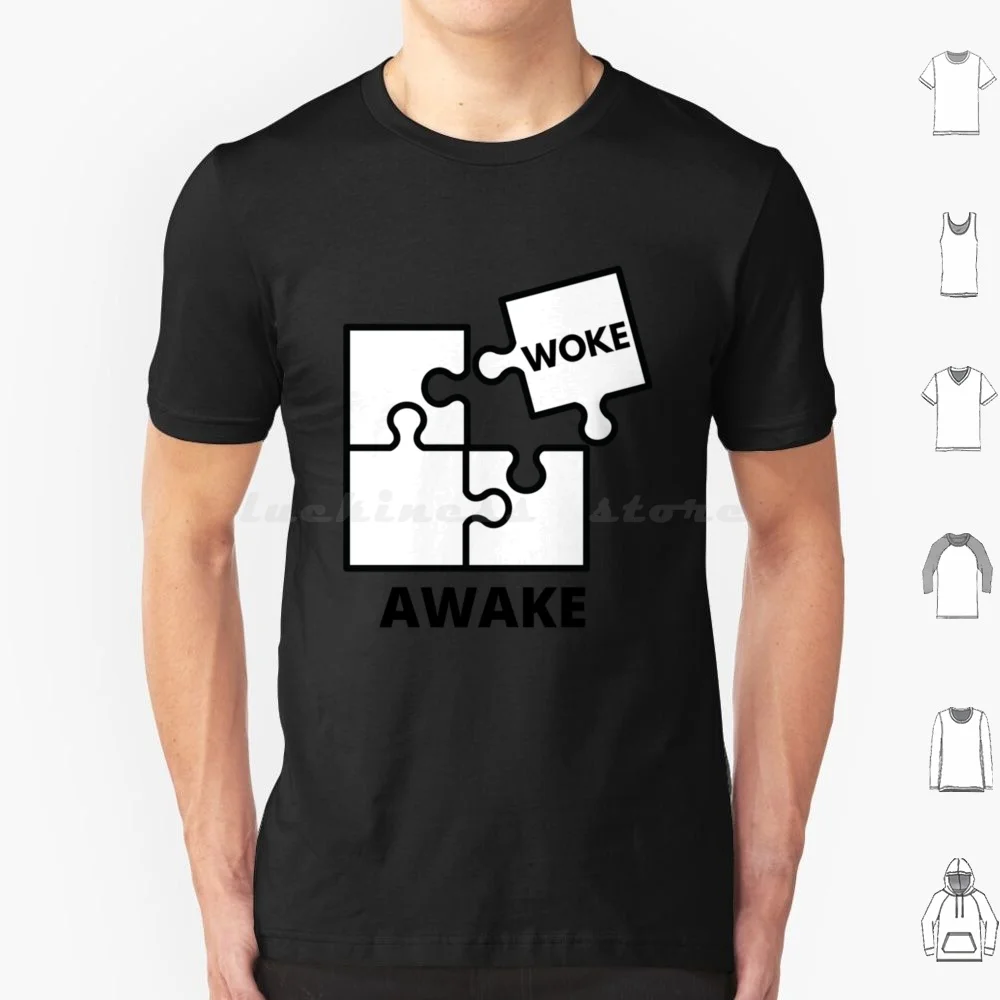 Puzzle Woke Awake But Not Woke White Awake But Not Woke T Shirt Cotton Men Women DIY Print Woke Anti Woke Political Cancel