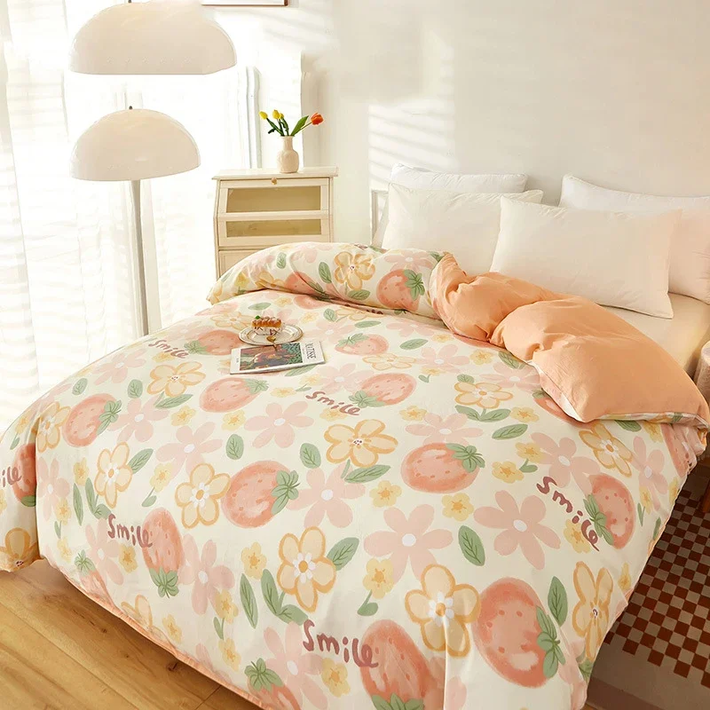 

New Printed 100% Cotton Comforter Cover Single Duvet Cover 220x240 Comfortable Air-Permeable All Cotton Quilt Cover 240x220