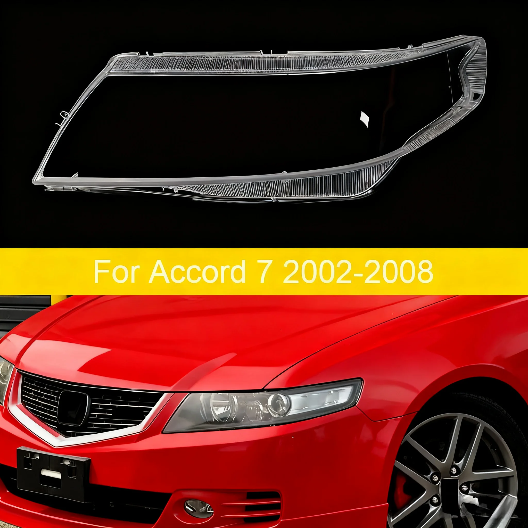 For Honda Accord 7 Generation 2002-2008 Glass Shell Front Headlamp Auto Light Transparent Lampshade Headlight Cover Lens