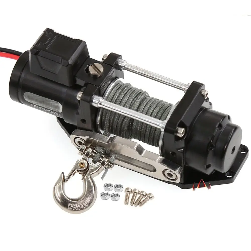 Simulated Metal Electric Winch for 1/10 RC Crawler SCX10 TRX4 Defender, Off-Road Recovery Upgrade