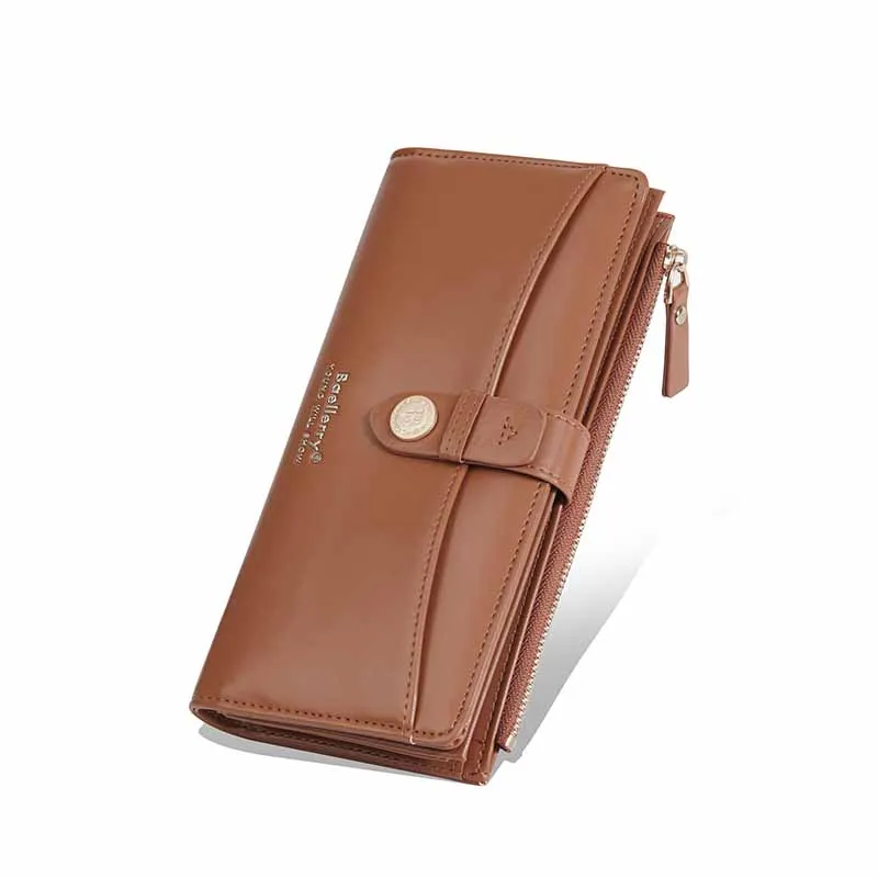 

2025 Lady Long Purse Multi-functional Phone Clutch Women PU Leather Simple Fashion Wallet Zipper Hasp Coin Money Bag Carteras