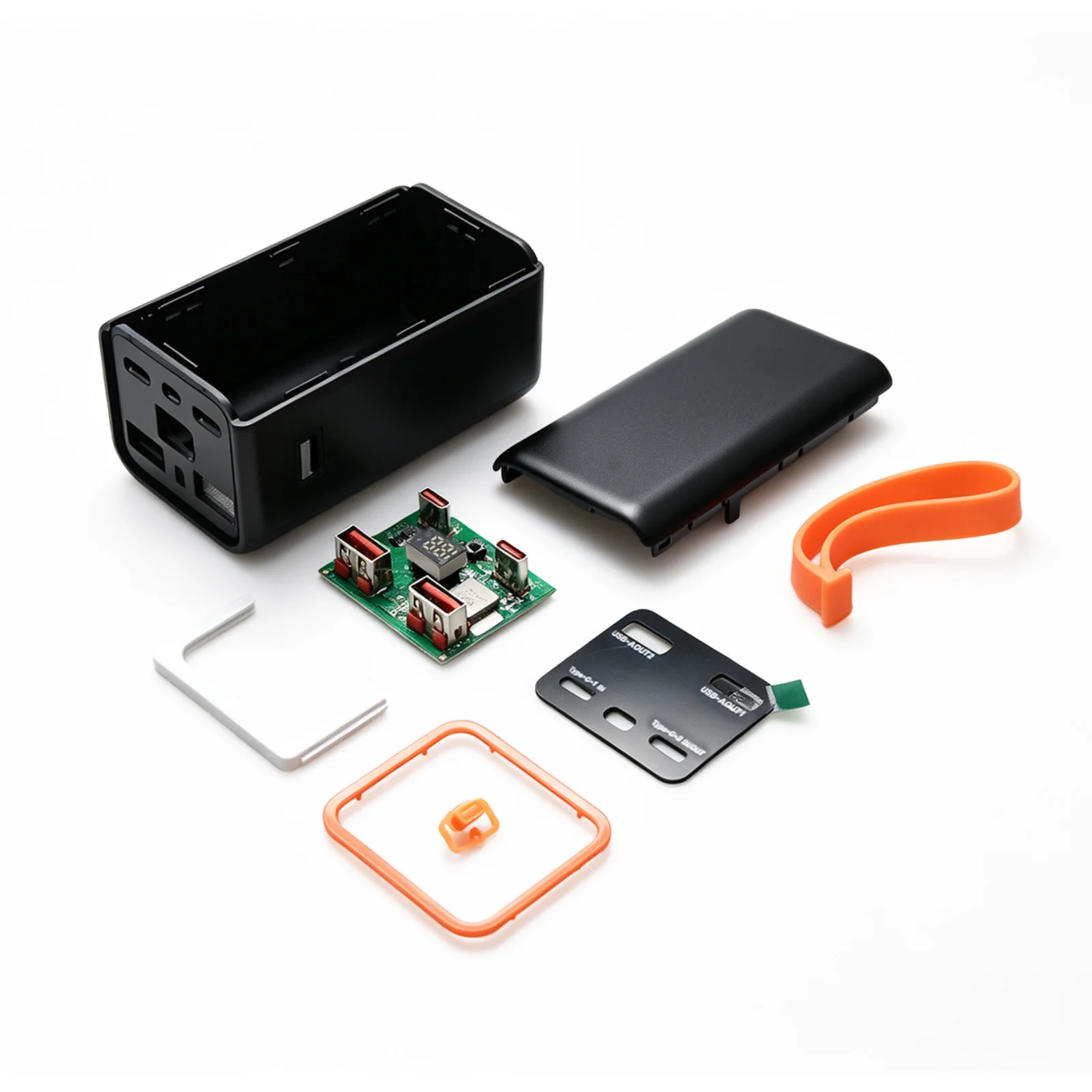 Detachable DIY Power Bank Case 4*21700 Battery PD 22.5W Fast Charging Shell LCD Digital Display Power Bank DIY Battery Case Box