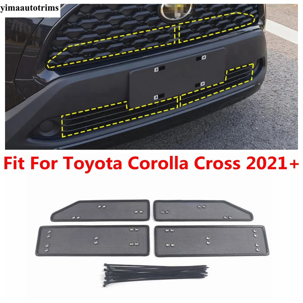 Car Front Grille Insect Net Screening Insert Mesh Protection Cover Trim Accessories For Toyota Corolla Cross XG10 2021 - 2024