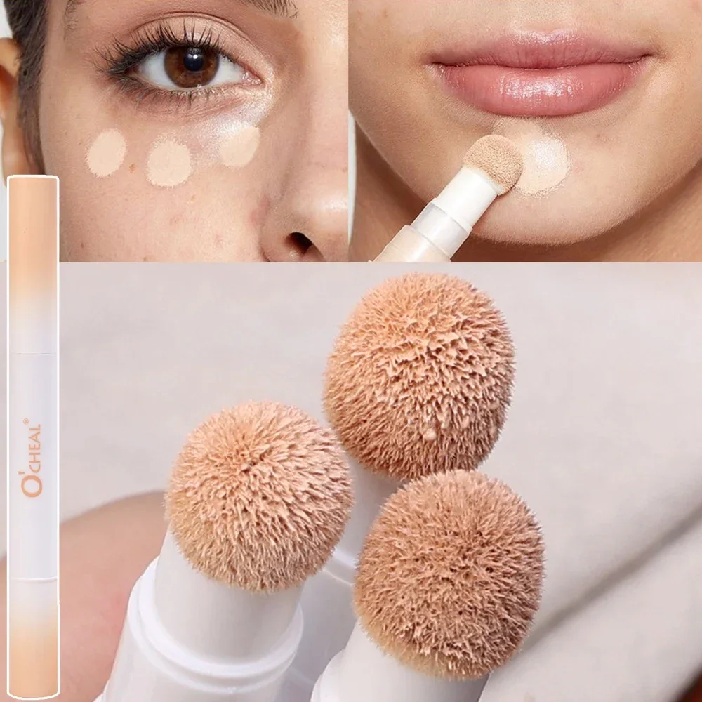 Flüssiger Concealer Stift flauschiger Bürsten kopf Samt Farbe Reparatur Concealer Basis Foundation Creme Abdeckung Akne Punkt glattes Gesicht Make-up