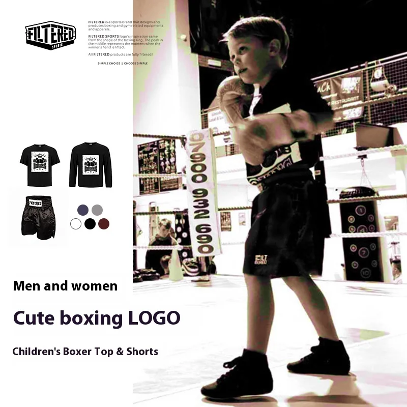 

Filtered Children's Boxing T-Shirt Sports Fitness Boxing Suit Short-Sleeve Top Round Neck T-Shirt Long-Sleeve Cotton 001Y005Y012