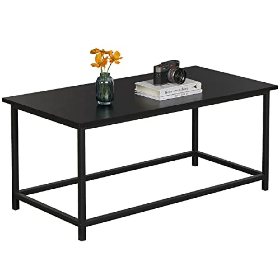 

Coffee Table Simple Modern Rectangular Center Table Open Space Minimalist for Living Room Home Office Industrial Cocktail Table