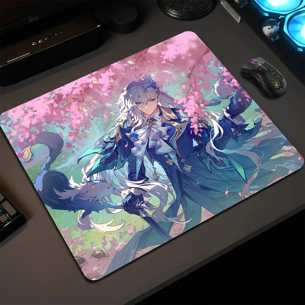 

Neuvillette Genshin Impact Mousepad Small LockEdge Mouse Pad For Gamers Computer Desk Pad Rectangular Anti-slip Rubber