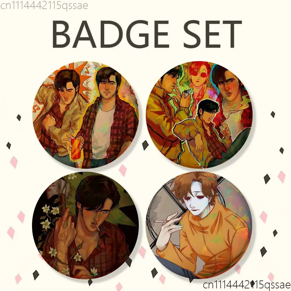 FOR Marble Hornets MH Masky 25mm 75mm 44mm 58mm 32m Brooches Badges Pins for Accessories