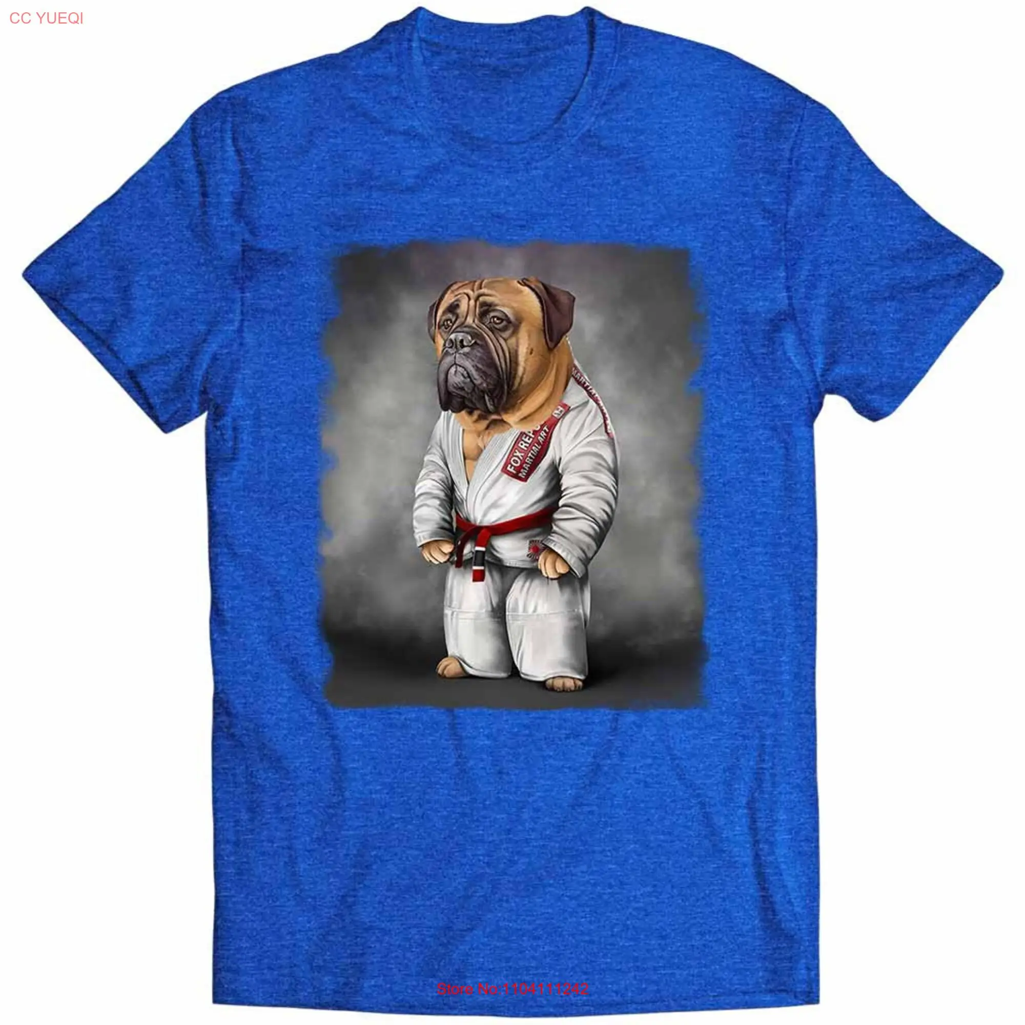 Bullmastiff Dog Judo Karate Master in White Judogi  Youth T Shirt PrintStarT long or short sleeves