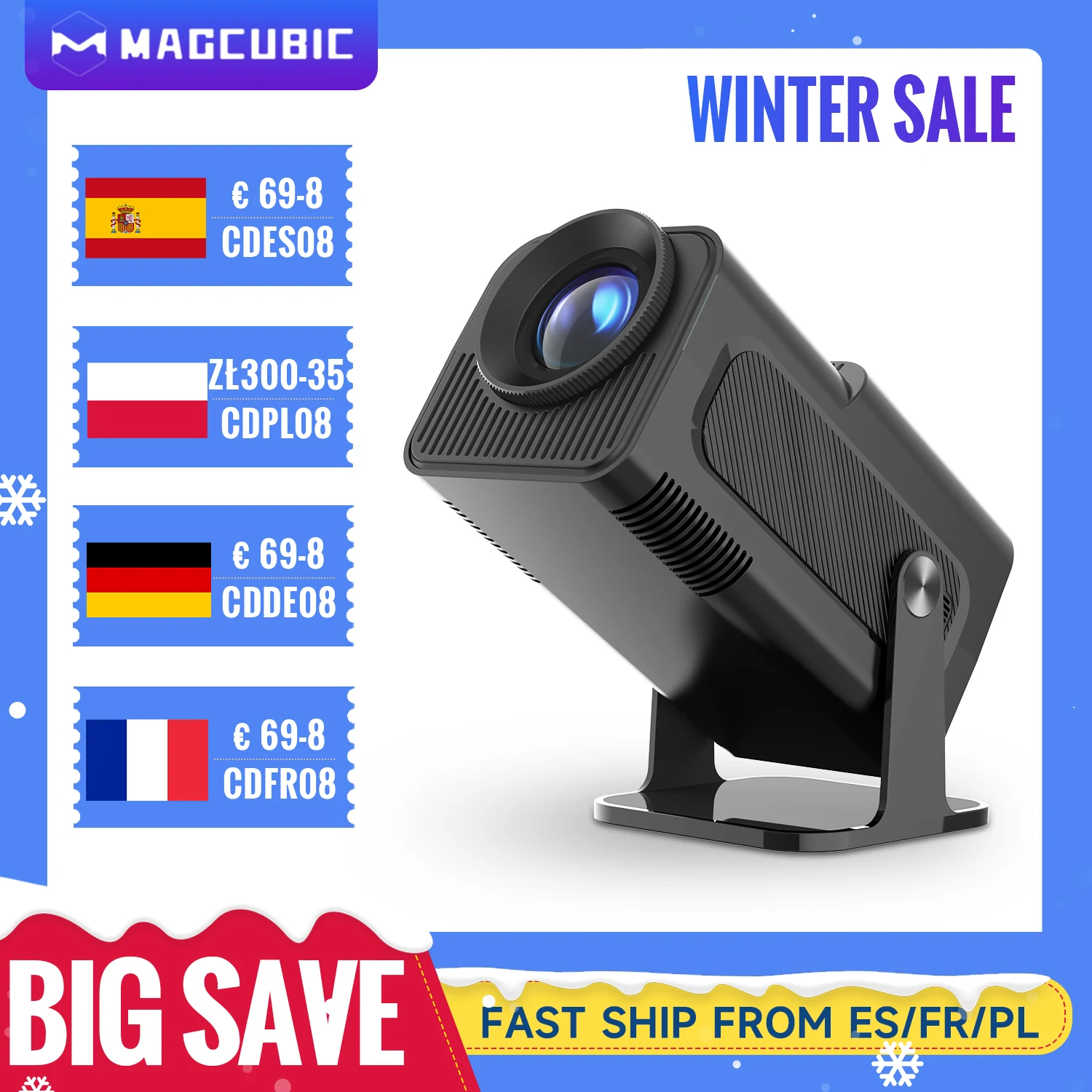 Magcubic 4K Android 11 Projector Native 1080P 390ANSI HY320 Dual Wifi6 BT5.0 1920*1080P Cinema portable Projetor upgrated HY300