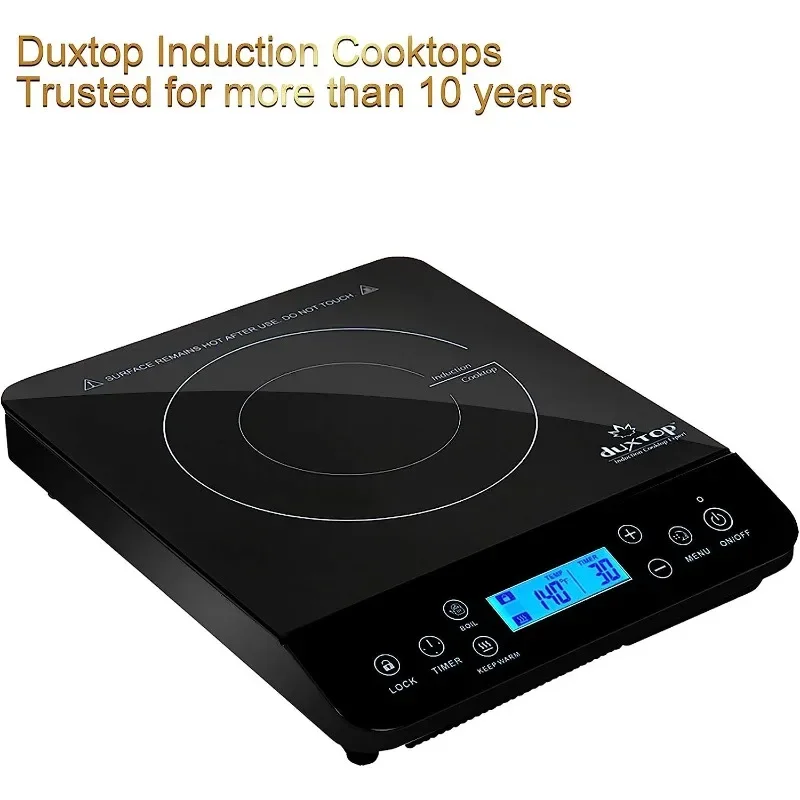 Duxtop Portable Induction Cooktop, Countertop Burner Induction Hot Plate with LCD Sensor Touch 1800 Watts, Black 9610LS BT-200DZ