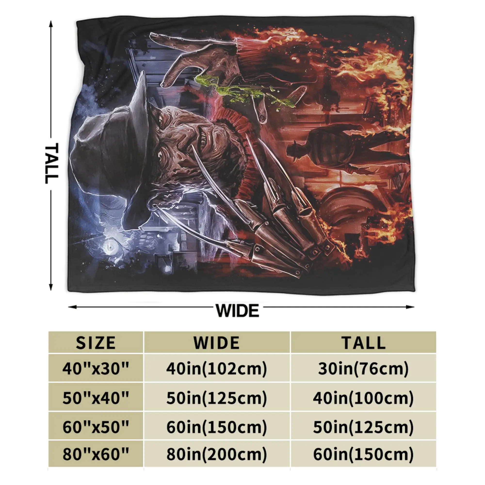 فريدي كروجر هالوين الفن مخيف الرجعية الرعب البطانيات جودة سوبر لينة رمي بطانية الشتاء السفر الأريكة كرسي المفرش #6