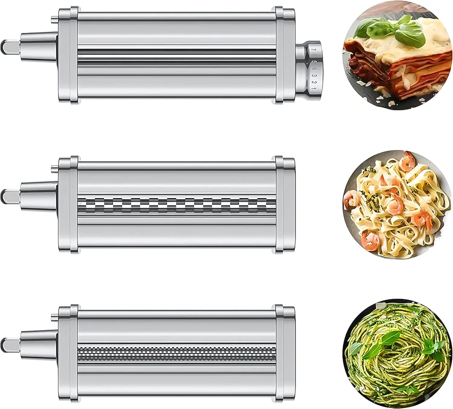 

Pasta Attachment for Kitchenaid Stand Mixer,Cofun 3 Piece Pasta Maker Machine with Pasta Roller and Cutter Set for Dough Sheet,