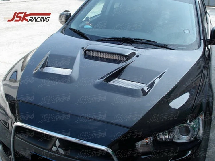AS STYLE CARBON FIBER HOOD for 2008-2015 MITSUBISHI LANCER EVOLUTION EVO 10