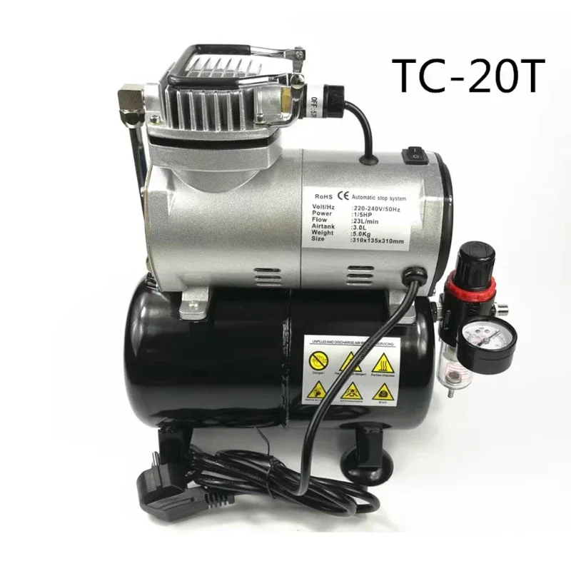 for TC20T Small Air Compressor Silent Furniture Leather Repair Manicure Model Coloring Airbrush Air Pump