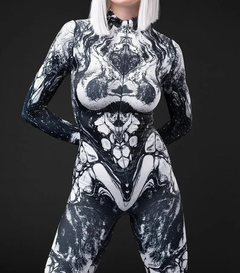 Unisex Steampunk 3D-Digitaldruck Halloween-Party Rollenspiel-Jumpsuit Damen Herren Cosplay-Kostüm Karneval Feiertags-Bodysuit – Detail 15