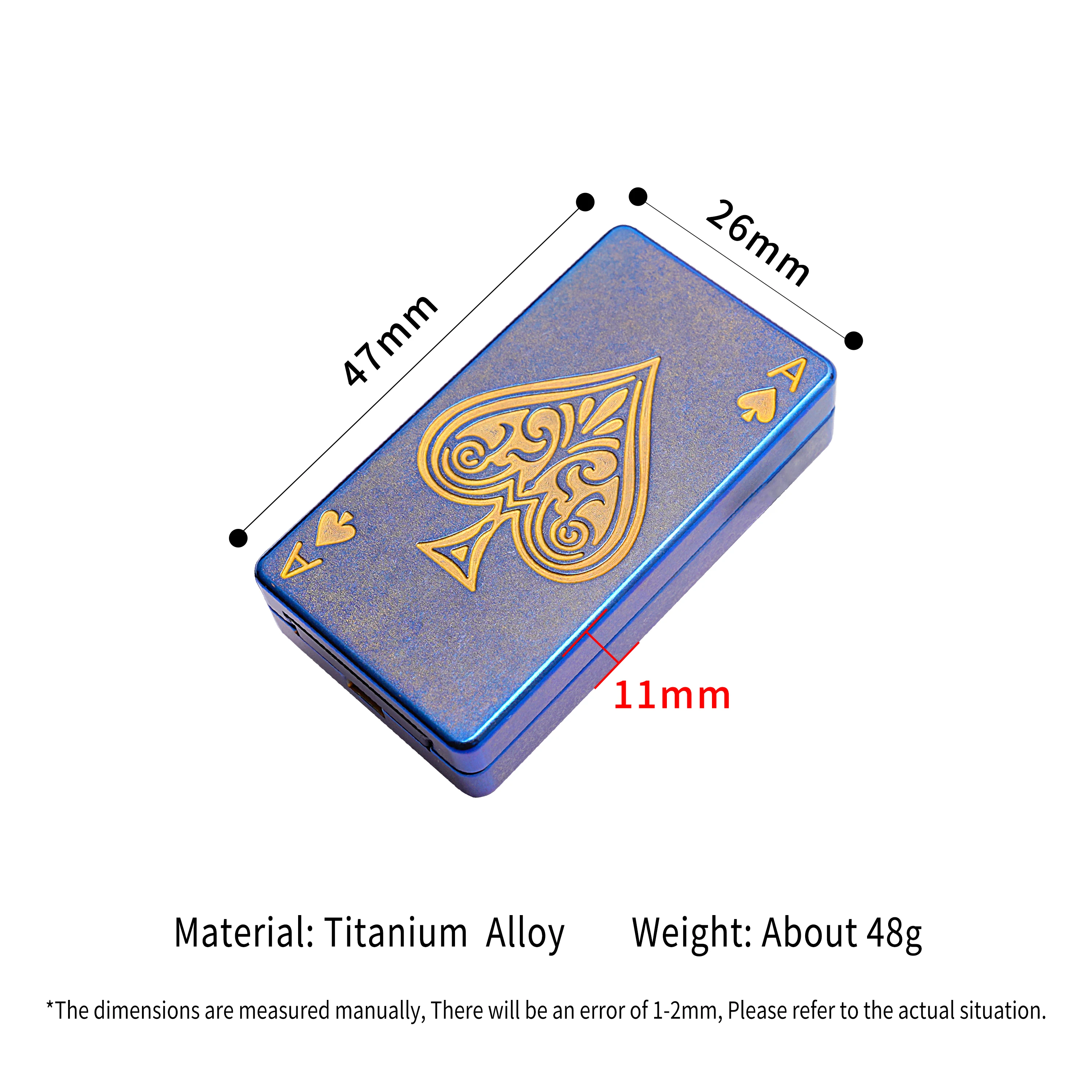 Titanium Alloy EDC Fidget Slider Ace of Spades Push Card Toy Adult Stress Relief Clicker Fidget Toy Portable Pocket Fidget Gift