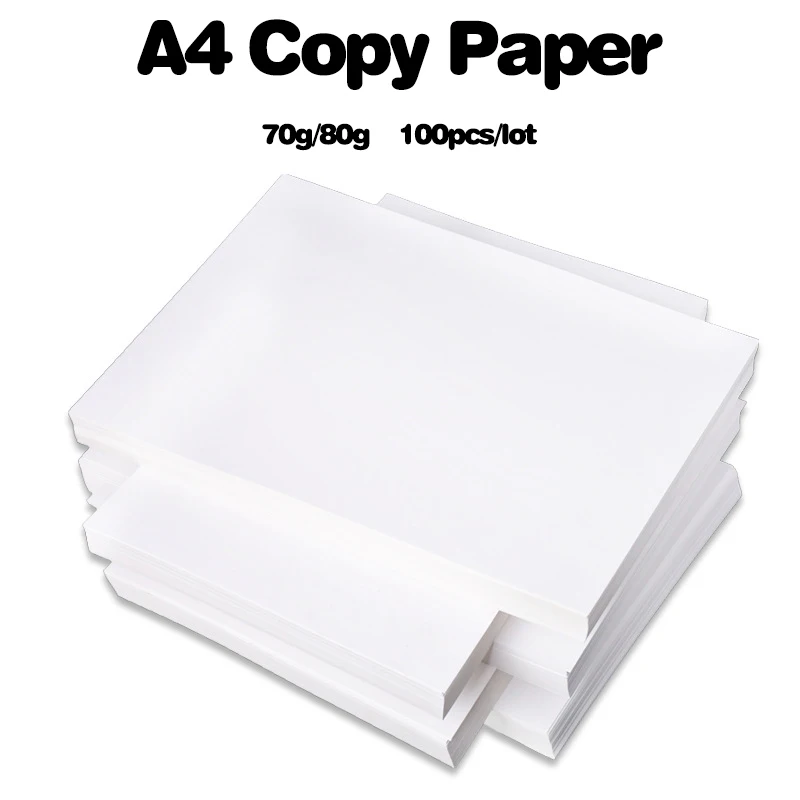 100pcs/lot A4/A5 White Printer Paper 70g/80g Office Supplies Multi-purpose Business Two-sided Printing Student Draft Copy Papers