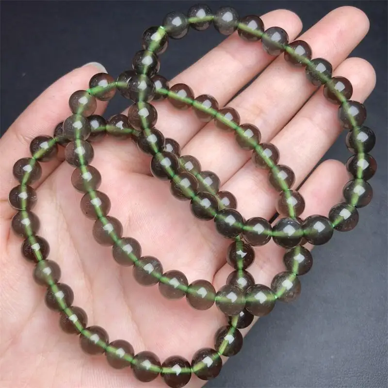 7MM Natural Sirian Meteorite Bracelet For Women Men Love Gift Crystal Beads Strands Jewelry Gift 1PCS