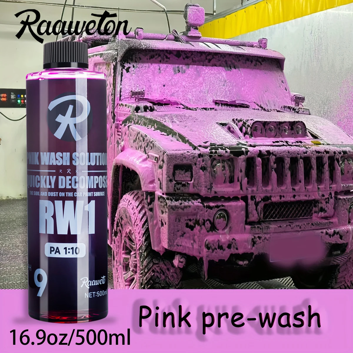 2024 RW1 Car Accessoires Pink Snow Foam Car Wash Grape Fragrance Thick Lather For Deep Cleaning Ceramic Coating Paint Care Car