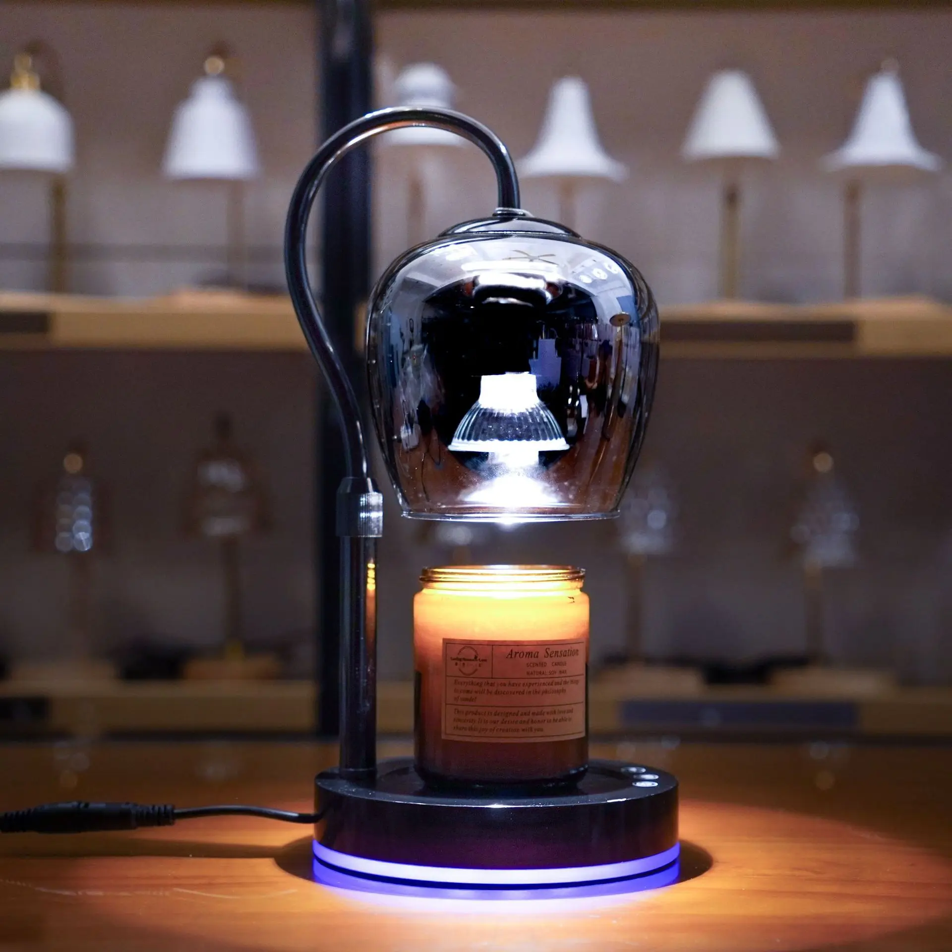 

Aromatherapy melt wax lamp European and American high-end ambient lights hot-smoke glass aromatherapy lamp