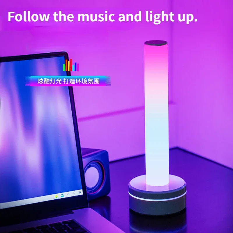 Hatsune Miku Creative Pickup Lamp Desktop Electronic Voice Control Atmosphere Lamp RGB Magic Color Music USB Nightlight