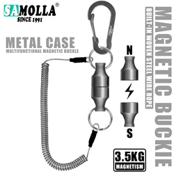 Magnetic fishing anti-loss rope carp fishing tools accessories Outdoor fishing goods quick-release strongagnetic portable buckle