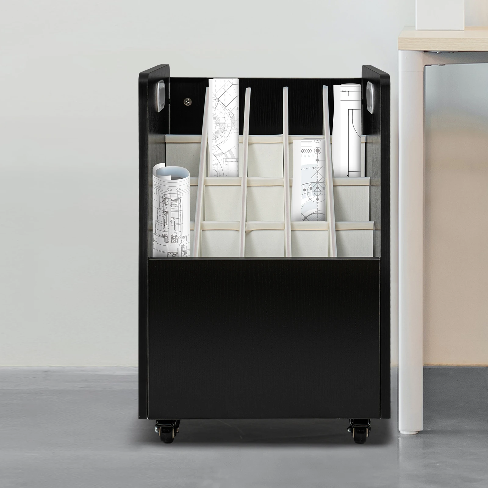 

Mobile Roll File Organizer Cart, 20 Slots File Holder with Wheels, Compartment Mobile File Cart