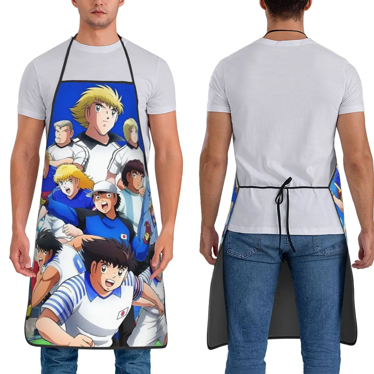 Captains Tsubasas Japan Football Anime Apron Chef Cooking Tablier Waterproof Bib Kitchen Cleaning Pinafore for Women Men