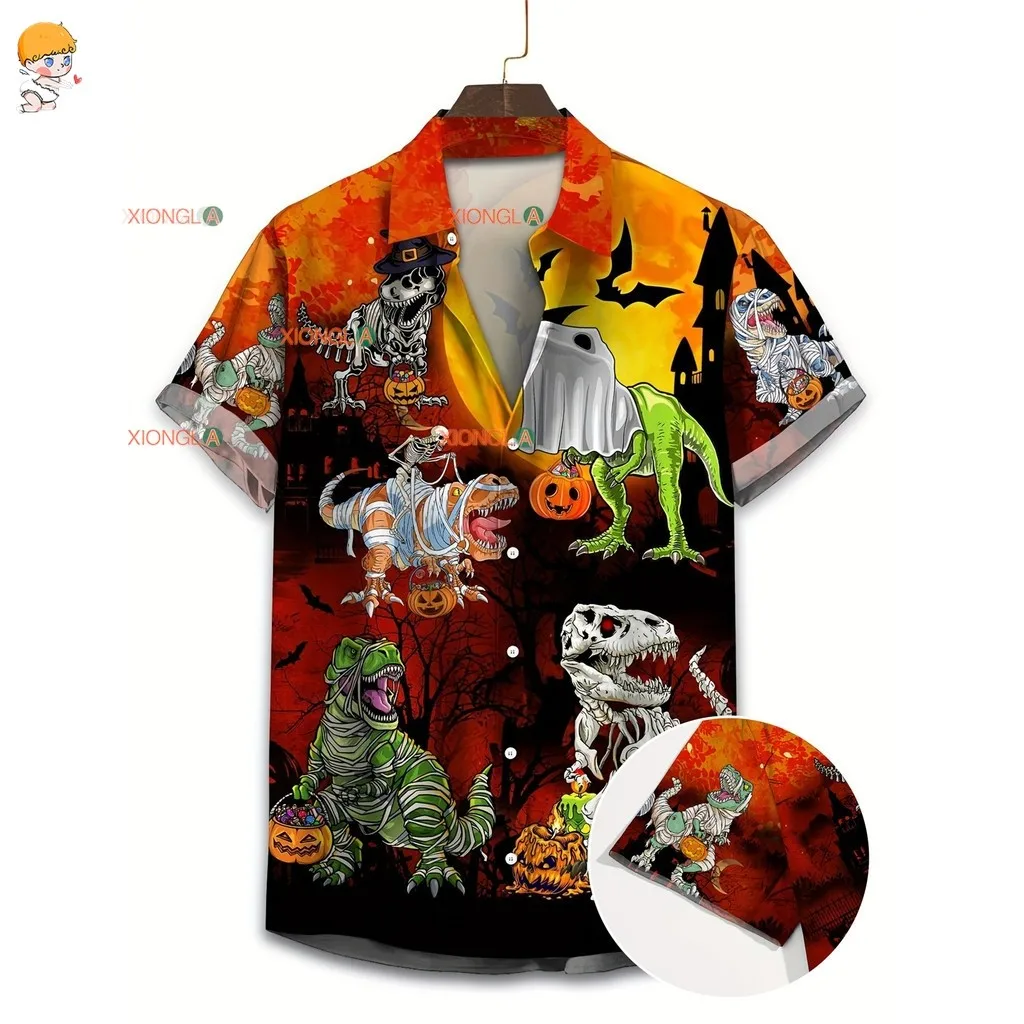 Camicie per bambini Magliette grafiche natalizie Vestiti per bambini di Halloween Camicia estiva a maniche corte per cartoni animati T-shirt per bambini con stampa 3D ‌