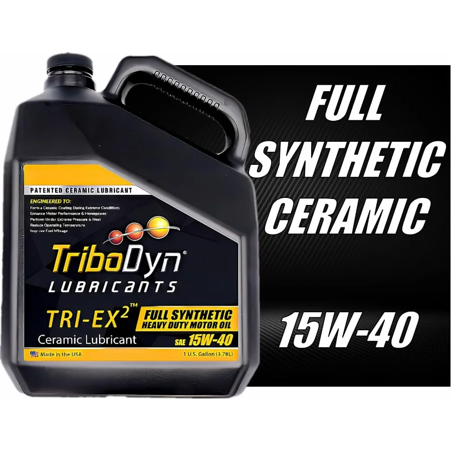 TRI-EX2 15W-40 زيت محرك صناعي كامل عالي التحمل مع زيت تشحيم سيراميك حاصل على براءة اختراع لشاحنات الديزل في حالة التشغيل القاسية #2